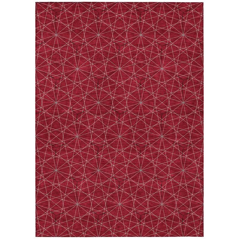 Machine Washable Indoor/ Outdoor Mosaic Geo Chantille Rug