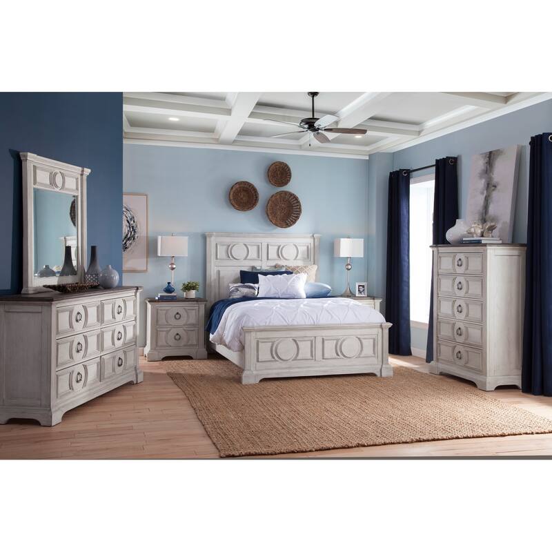 Bristow Antique White Panel Bed