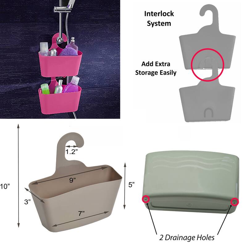 Hanging Shower Caddy Organizer Plastic Basket