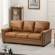 preview thumbnail 61 of 70, Rita Transitional Living Room 3-Seat Genuine Leather Nailhead Sofa with Solid Wood Legs and Removable Cushions