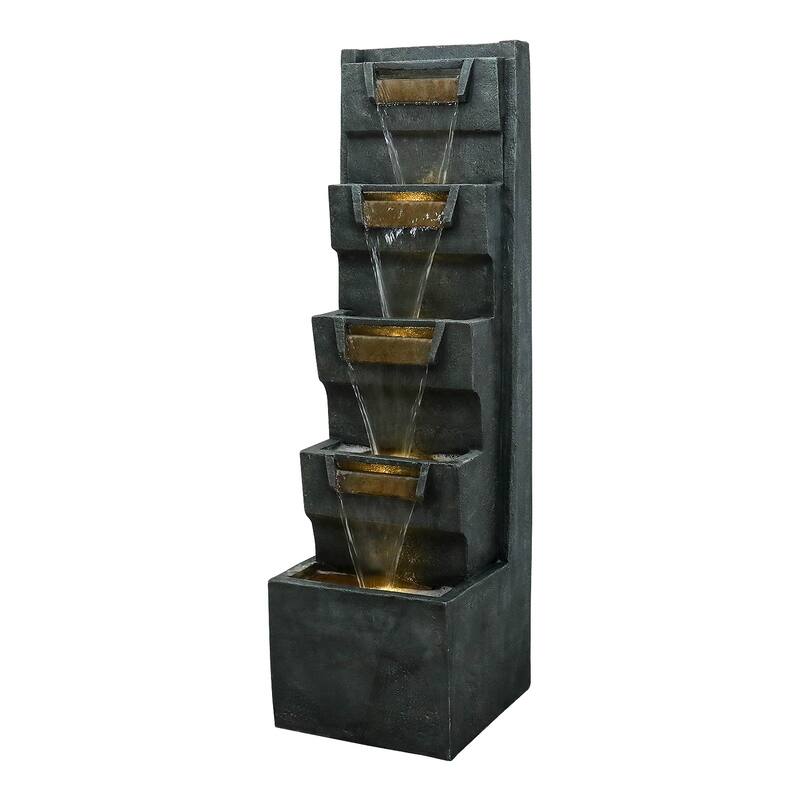 39.3in H Modern Outdoor Water Fountain Indoor Cascading Fountains