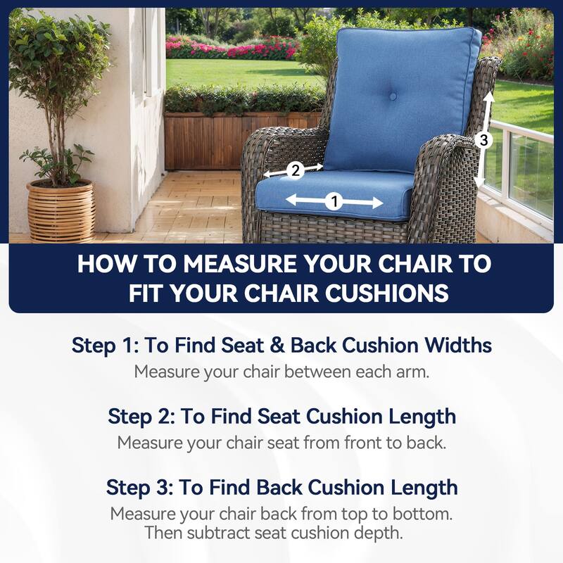 2 Pair Patio Soft Cushions for Outside