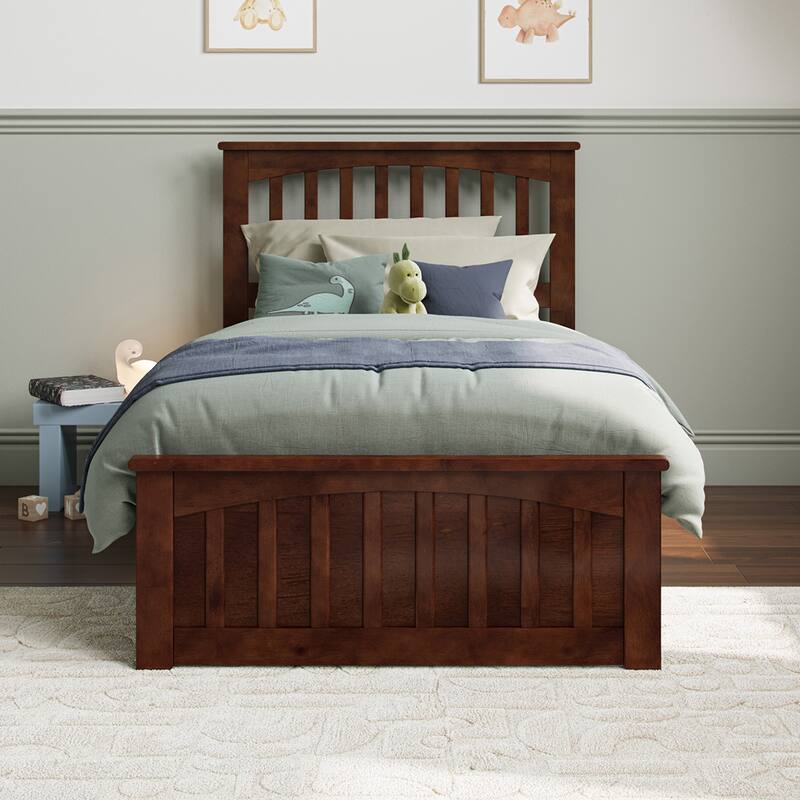 Becket Solid Wood Low Profile Platform Bed with Matching Footboard