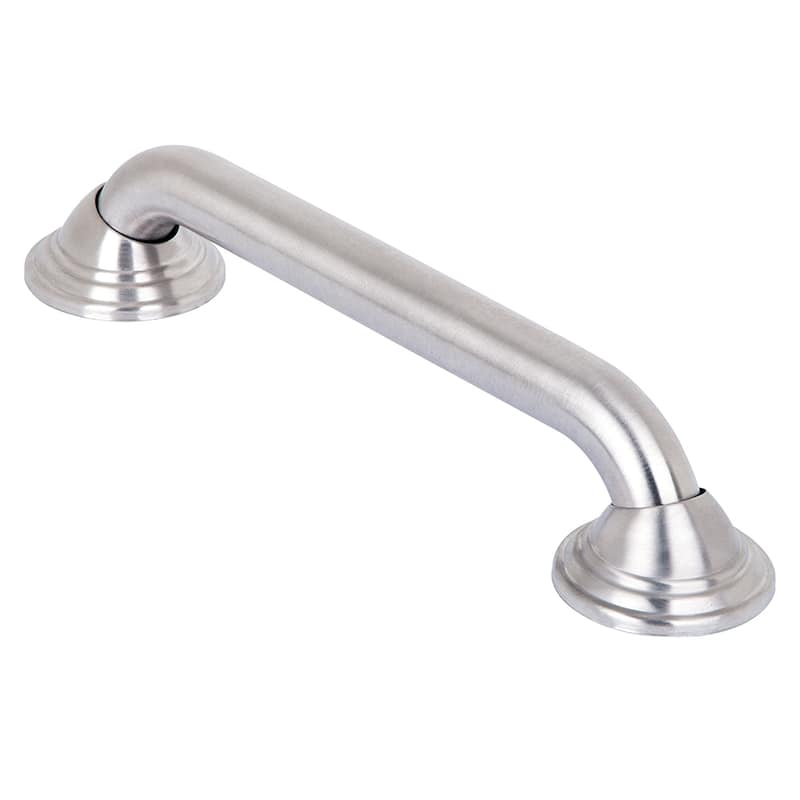 Decorative Shower Grab Bar - 12" Bathroom Grab Bars for Seniors, Non-Slip Bathroom & Household Handicap Safety Bar for Elderly - Brushed nickel - 12"