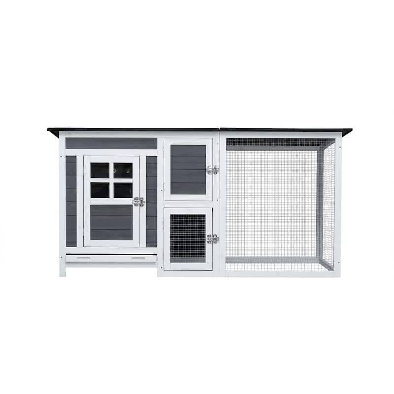 Outdoor Indoor Chicken Coop Small Animal House with Running Cage
