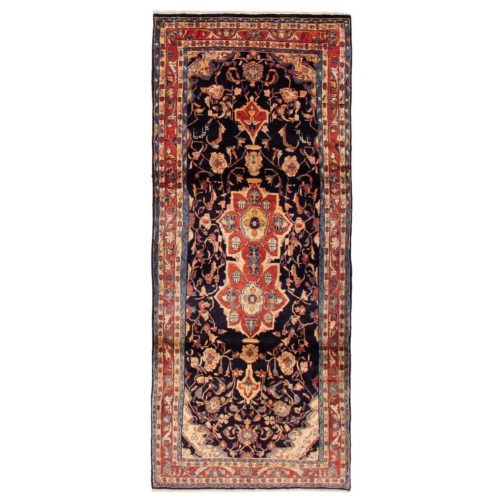 ECARPETGALLERY Hand-knotted Andelz Blue Wool Rug - 4'5 x 10'8