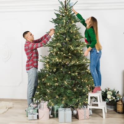 7/7.5/8 FT PE & PVC Christmas Tree Simulate Nature Advanced Materials Premium Hinged Spruce Artificial Douglas Firs Tree