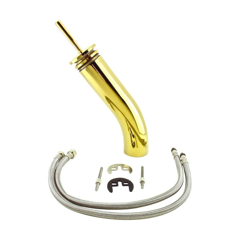 Tall Waterfall Faucet Heavy Cast Brass Gold PVD Round Renovators Supply