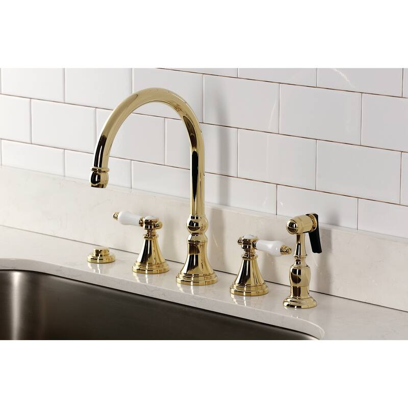 Kingston Brass KS279.BPLBS Bel-Air 1.8 GPM Widespread Kitchen Faucet - Polished Chrome