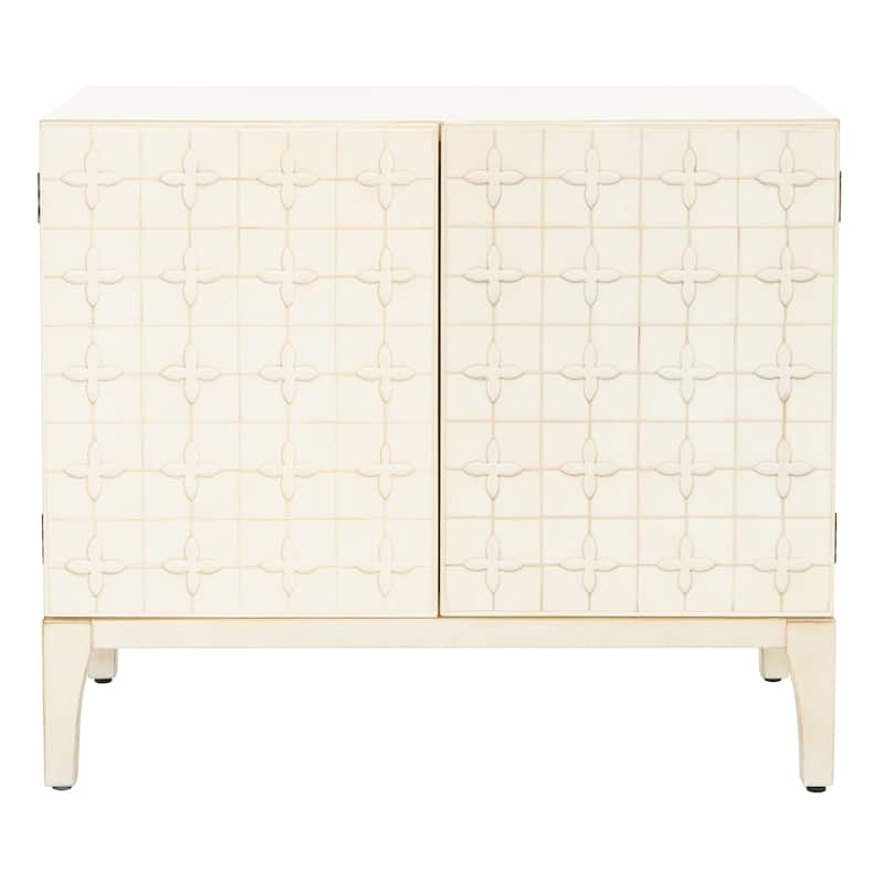 SAFAVIEH Azzie Antique White 2 Door 1-Shelf Chest