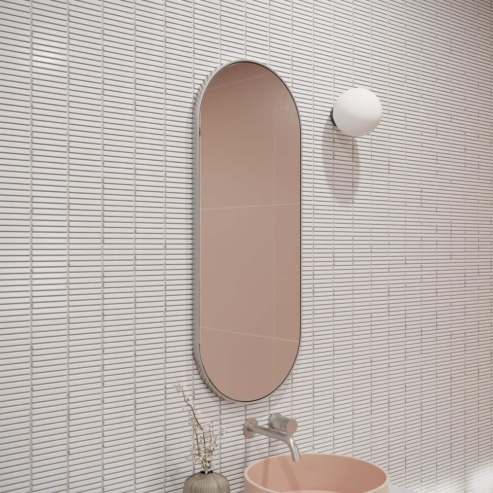 Glass Warehouse SF-PL-16X40 Inara 16" W x 40" H Contemporary Oval