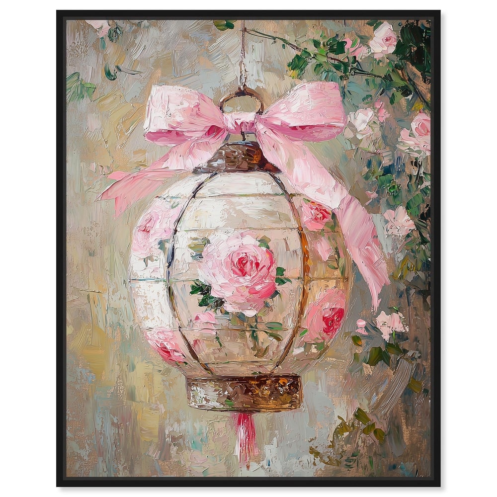Rose Garden Lantern Canvas by Art Remedy