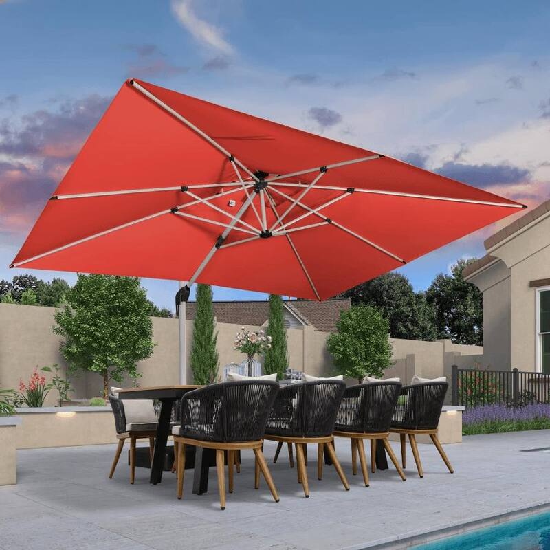 PURPLE LEAF 10 x 13ft Outdoor Rectangle Large Cantilever Umbrella