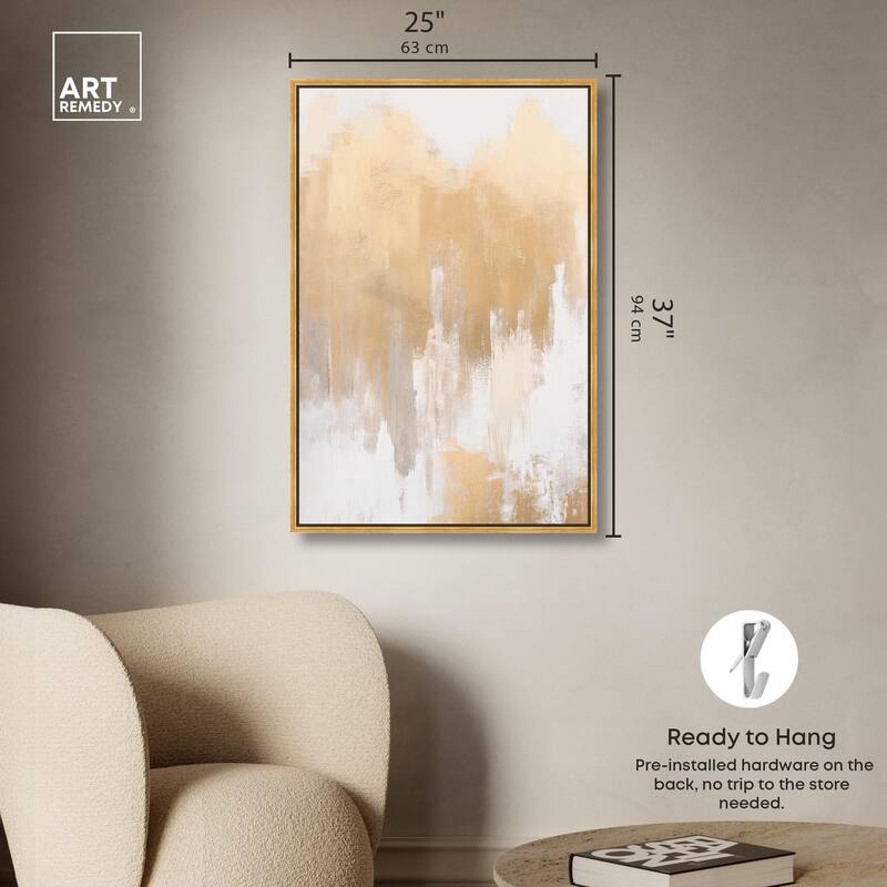 Soft Grey Glam Gold II Canvas by Art Remedy