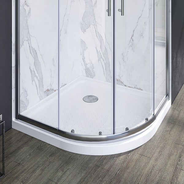 38 in. x 38 in. Round Corner Shower Base in White 38 in. x 38 in. Round Corner Shower Base in White
