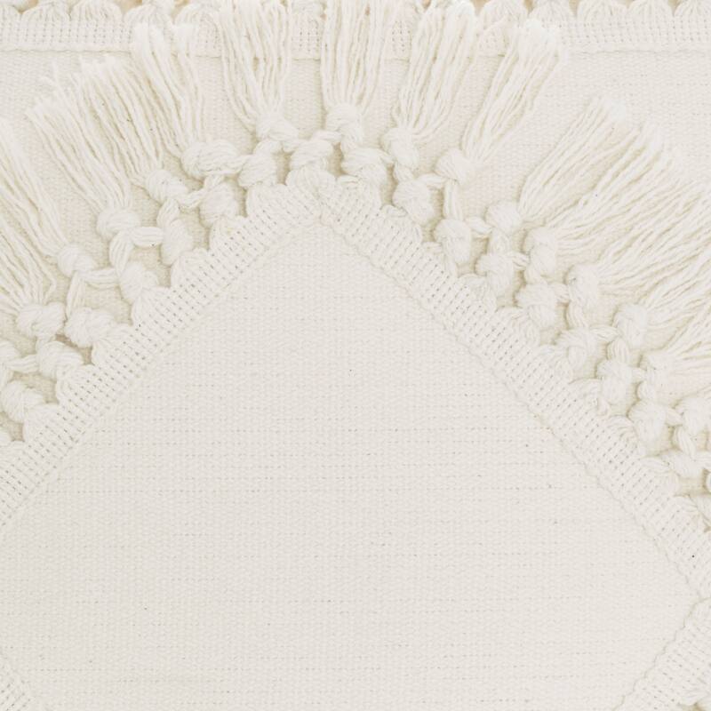 57 Grand by New Concept Washables Boho Diamond Fringe Throw Pillow , ( 18" x 18" )