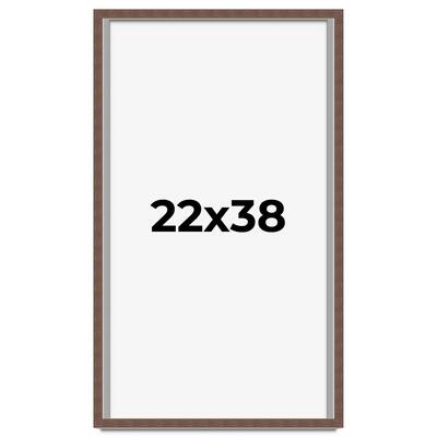 22x38 Shadow Box Frame Brown | 1.125 inches Deep Real Wood Rustic