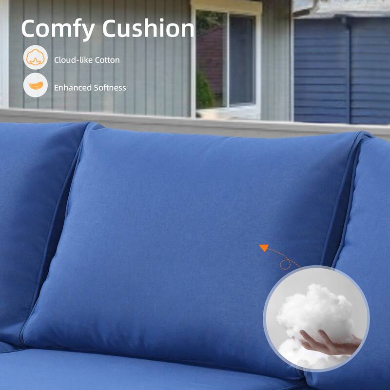 XIZZI 7-Piece Outdoor Wicker Conversation Set