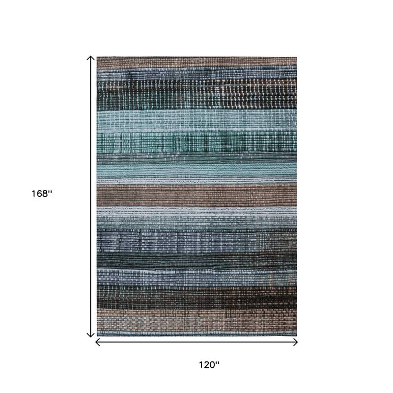HomeRoots Striped Transitional Rectangle Outdoor Rug
