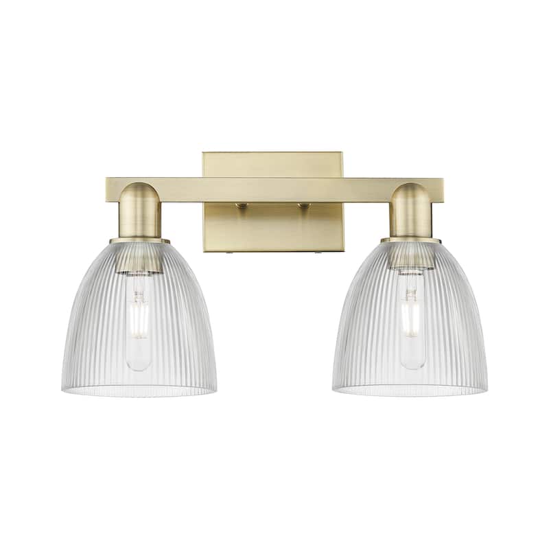 Innovations Lighting Endless Possibilities Arcadia - Castile - 2 Light 17" Bath Vanity Light - Antique Brass/Clear