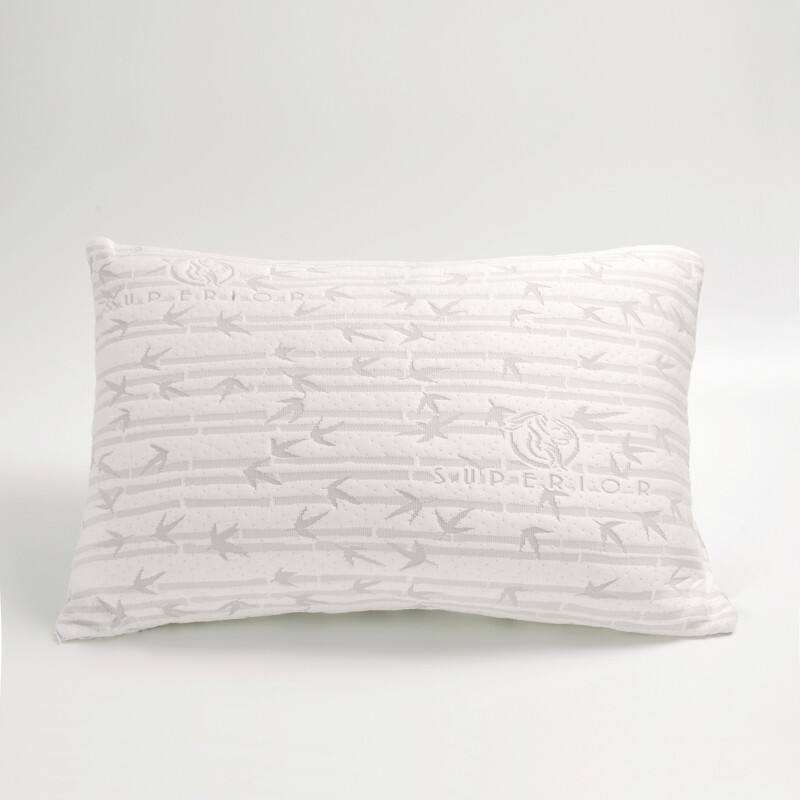 Blue Nile Mills Rayon From Bamboo Blend Removable Cover - Memory Foam Support Bed Pillow - White