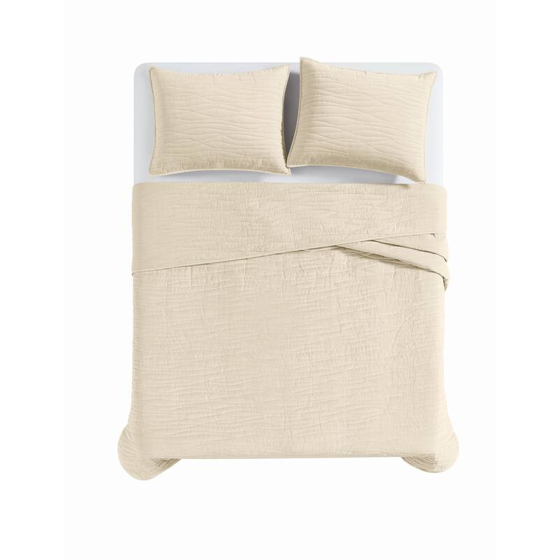 Royal Velvet Wavy Cotton Velvet Quilt Set