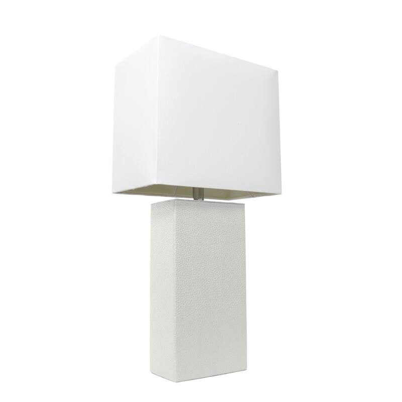 21 in. White Finish Table Lamp with White Shade, Sturdy Table Lamp for Living Rooms and Bedrooms