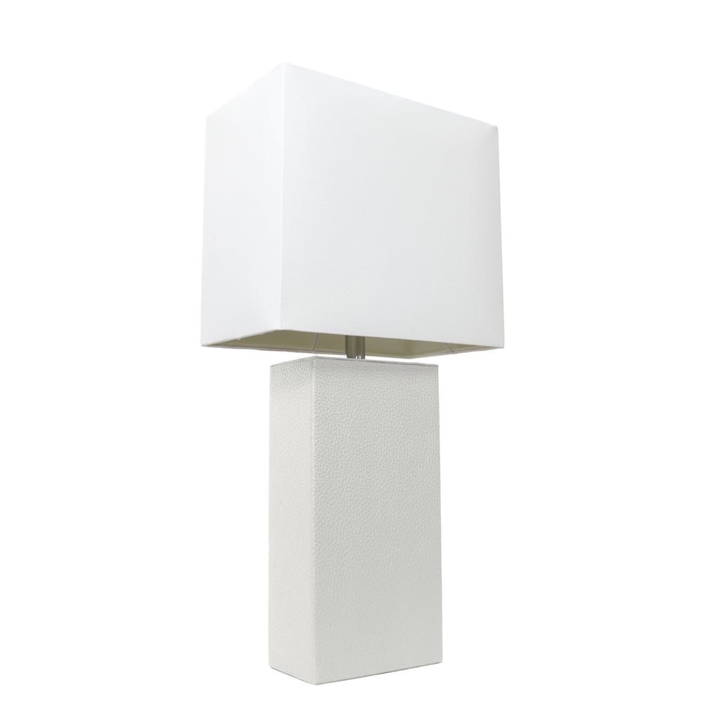 21 in. White Finish Table Lamp with White Shade, Sturdy Table Lamp for Living Rooms and Bedrooms