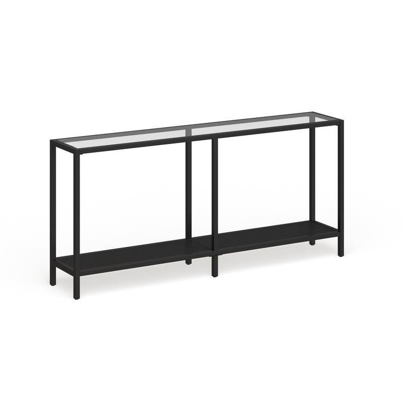 Rigan Modern Metal and Glass Console Table
