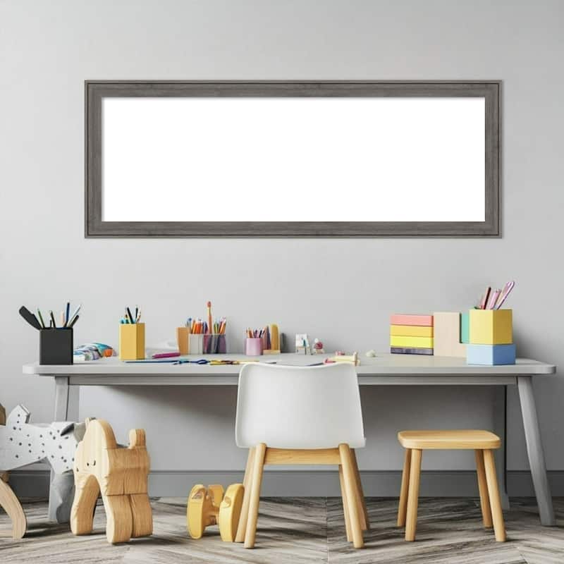 Amanti Art Regis Barnwood Grey Narrow Framed Dry Erase Magnetic Board