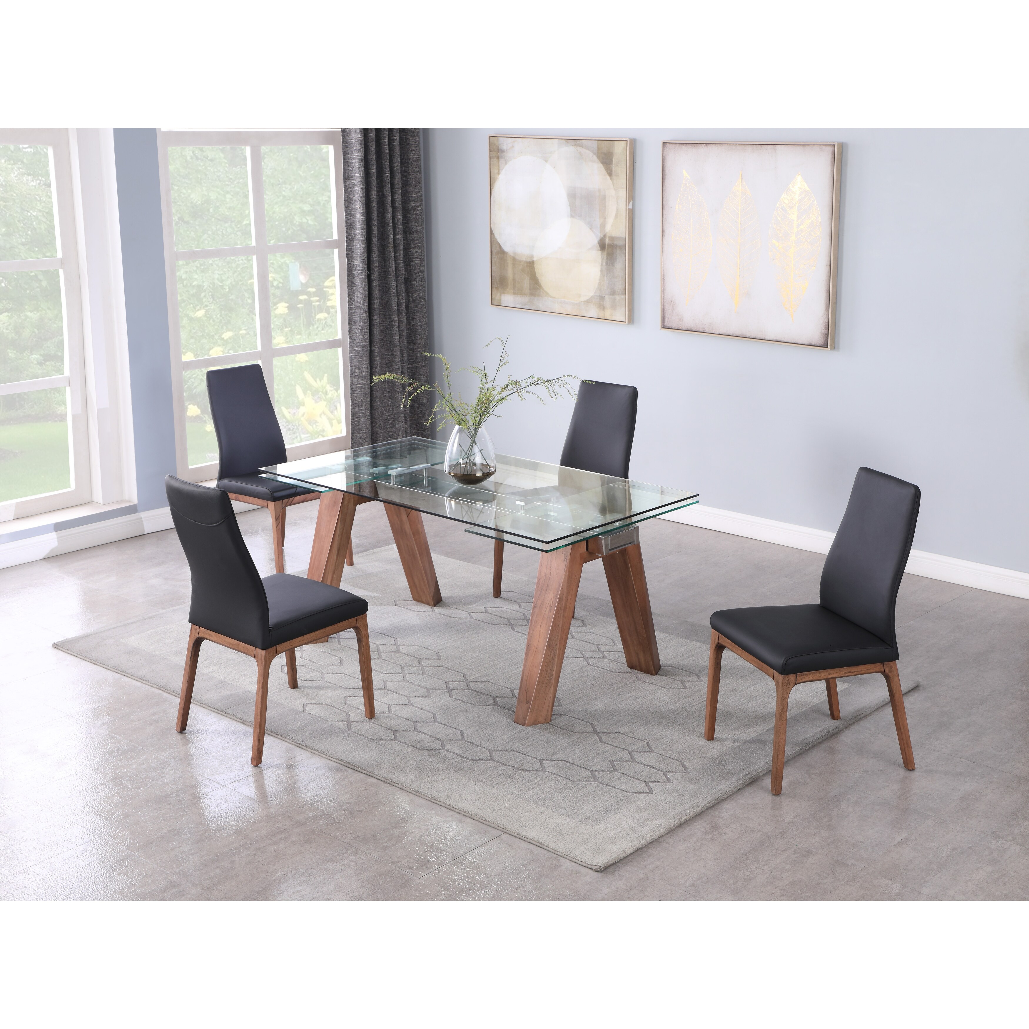 Rectangle glass table and chairs 2025