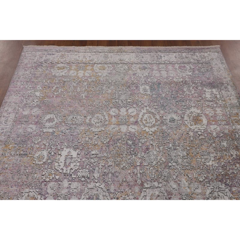 Purple Art & Craft Turkish Area Rug Machine Made Floral Carpet - 5'0" x 8'0"