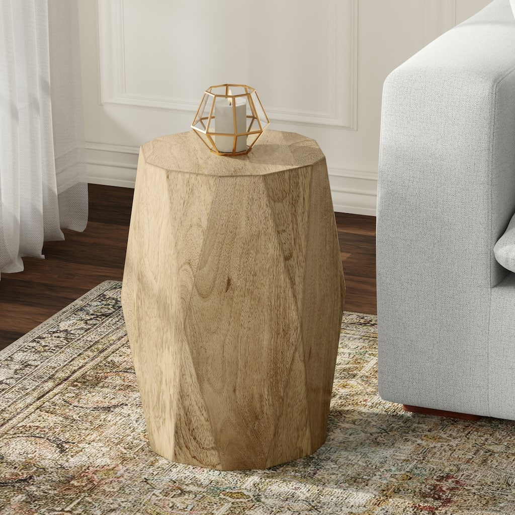 WYNDENHALL Saber 15" Wide Solid Mango Contemporary End Table in Natural & Assembled