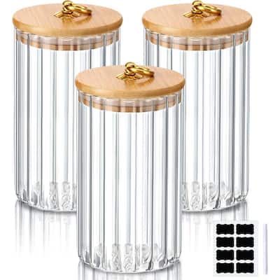 Glass Storage Jars Decorative Coffee Bar Container Kitchen Glass Canister