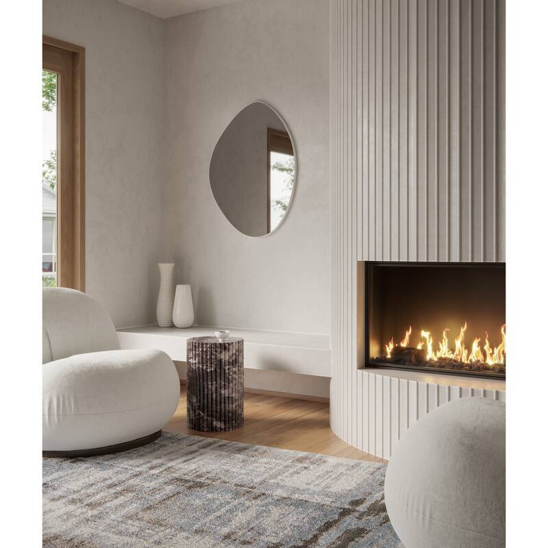 Starla 28 in. x 36 in. Pebble Mirror - White