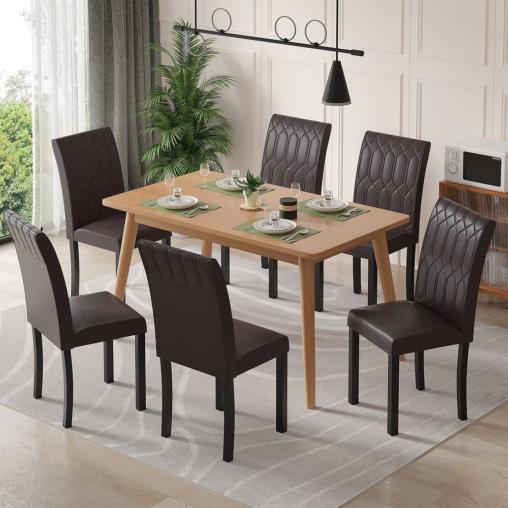 Javlergo Dining Chairs Set of 2/4/6 Upholstered Chairs with Solid Back for Kitchen Restaurant and Living Room
