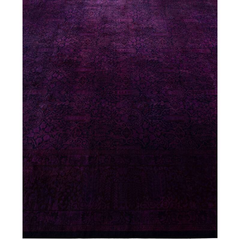 Overdyed One-of-a-Kind Hand-Knotted Area Rug - Purple - 8' 0" x 8' 3"