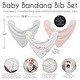 preview thumbnail 3 of 4, Star and Moon Collection Fabric Bandana Baby Bibs (3 Pack Set) - Blush Pink Gold and Grey Celestial Sky Stars Shabby Chic