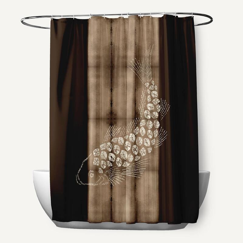 Fish Pool Animal Print Shower Curtain - Brown