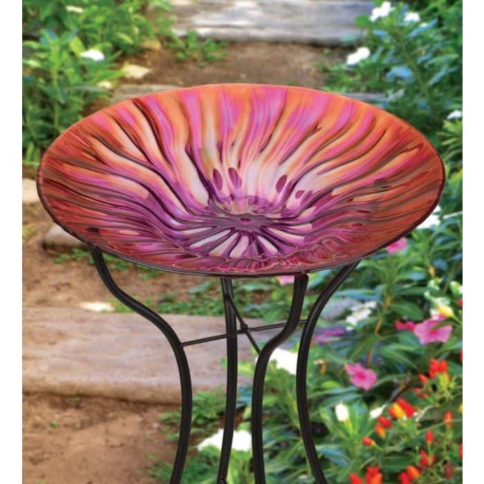 18 Birdbath with Stand - Wave