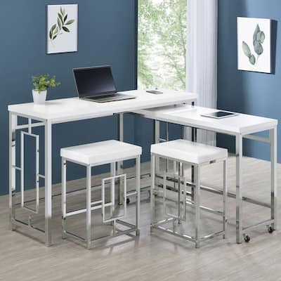 Jackson White Multipurpose Counter Height Table Set