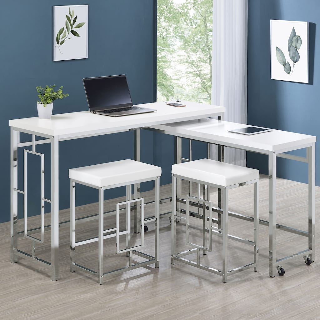 Jackson White Multipurpose Counter Height Table Set