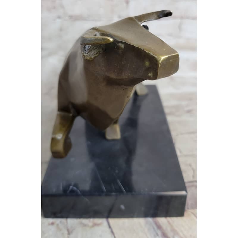 Abstract Geometric Modern Art Bull Sculpture Statue Original Signed Art By Mario Nick