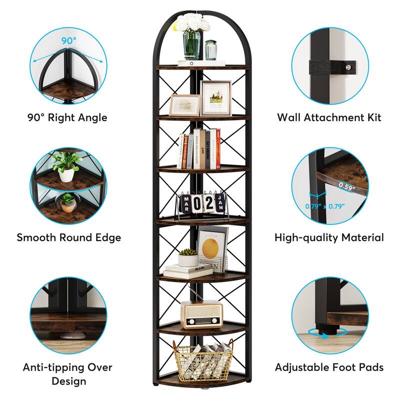 6-tier Tall Freestanding Corner Shelf
