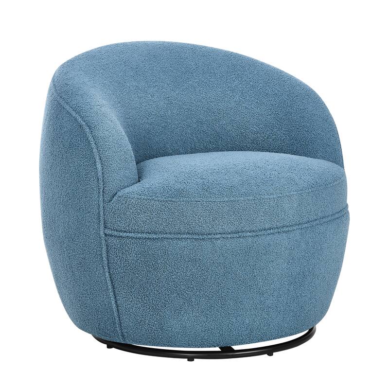 Swivel Single Lounge Sofa Plush Barrel Chair with Thick Foam Padding, Round Armchair Accent Chair Club Chair