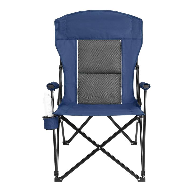 High Back Heavy Duty Lawn Chair Support 250LBS, Portable Collapsible Chair with Cup Holder