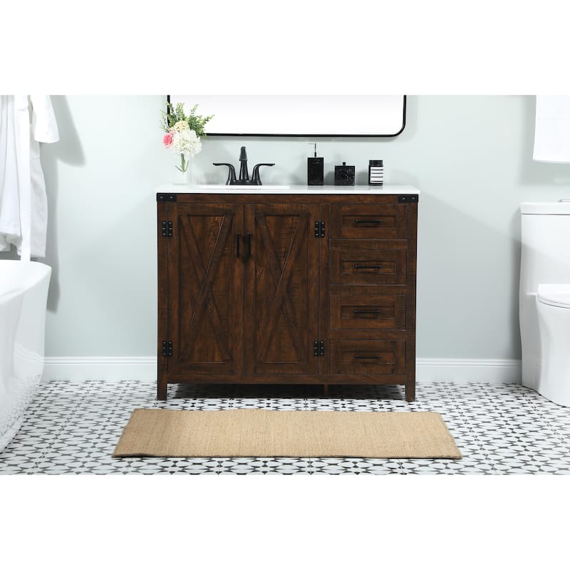 Vine 42 - 48 Inch Single Bathroom Vanity - Expresso - 42 Inches