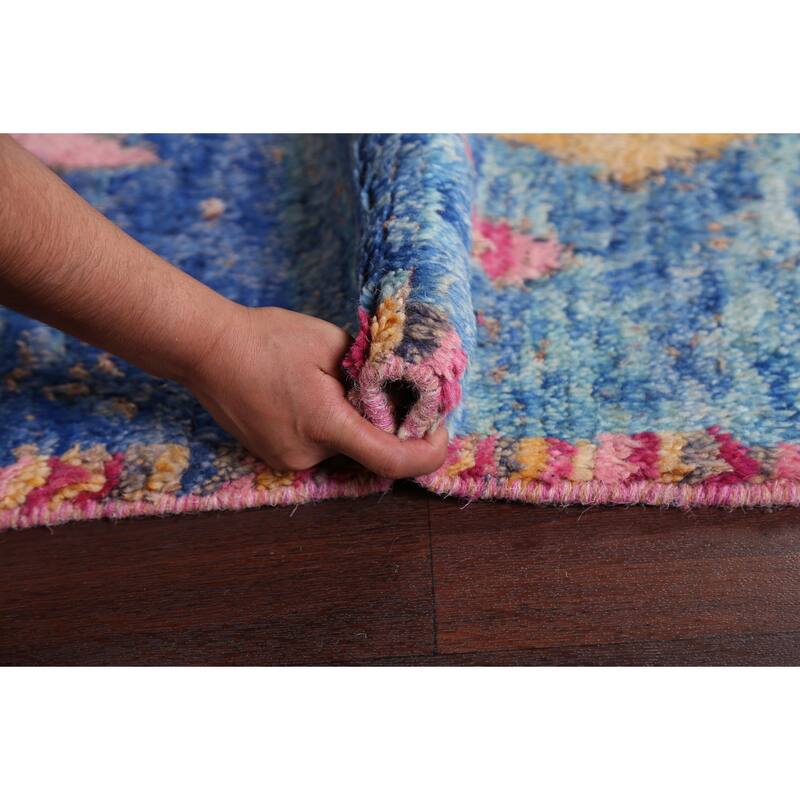 Tribal Moroccan Oriental Wool Area Rug Hand-knotted Home Decor Carpet - 5'11" x 9'6"