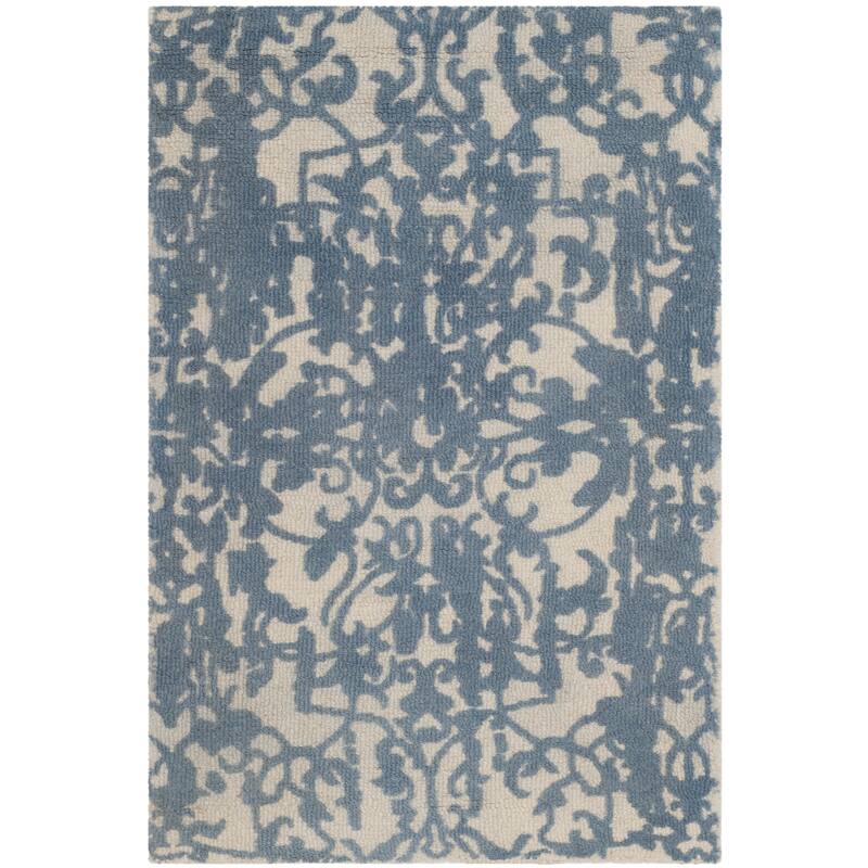 SAFAVIEH Handmade Restoration Vintage Distressed Boho Madisen Oriental Wool - 2' x 3' - Ivory/Blue - Runner/Rectangle