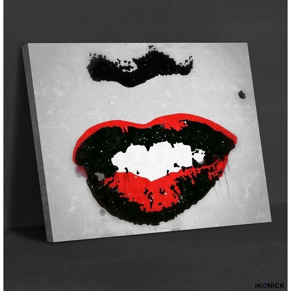 IKONICK Famous Lips ( White ) Canvas Art
